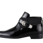 Stuart Weitzman Negev Jet Mirror Leather & Calf Hair Bootie Size 35.5 Photo 11