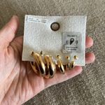 Urban Outfitters  Gold Chubby Hoop 3 Set Multi Size Earrings Photo 2