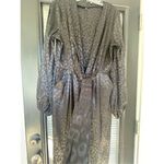 Missguided Misguided Satin Tie Front Wide Leg Jumpsuit Black Size 10 Photo 5