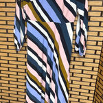 Topshop  Multi Color Stripe Open Back Maxi Dress Size 8 Photo 0