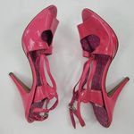 Moschino Leather Strappy Sandals Heels Leather Peep Toe Pink Size 36 (6) Photo 6