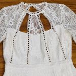 Alexis Guipure Lace PEARLY Ivory keyhole back Rizer Long Dress XS Photo 9