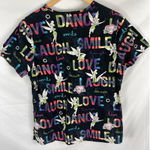 Disney  Tinkerbell Love Life Dance Smile Scrub Shirt Size Small Photo 3
