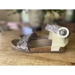 Geox Respira Snake Print Suede Sandals Size 39 Leather Cork Sole Italy Patent Photo 2