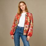 Johnny Was $630 NWOT  Reversible Silk Floral Multicolor Boho Zipper Jacket Size S Photo 1