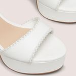 Stuart Weitzman DANCER PEARL WHITE LEATHER PLATFORM SANDAL Size 9 Photo 3