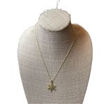 Golden Snowflake With Rhinestone Accents Necklace New Without Tags Gold Photo 4