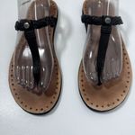 UGG  Australia Bria Black Braided Leather Thong Fip Flop Flat Boho Sandals 10 Photo 2