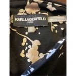 Karl Lagerfeld Women’s Black Multi-Color Floral Blouse With Trumpet Sleeves Size Photo 9