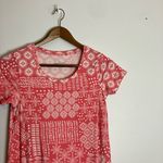 Cuddl Duds  Flexwear Short Sleeve Patchwork Coral Pink Casual Maxi Dress Photo 2