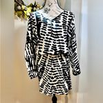 Karina Grimaldi Silk Black & White with Pink Piping Zip Front Mini Dress Sz S Photo 9