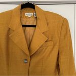 Ann Taylor Vtg Mustard Yellow Silk Blazer Sz 10 Button Front Photo 3
