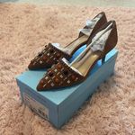 Antonio Melani  Vivica Brown Bead Studded Suede Heels Photo 0