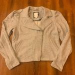 LC Lauren Conrad Moto Jacket Small Gray cotton/poly zip up pockets soft Photo 0