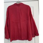 J. Jill Linen Blouse Sz LG Red Long Sleeve Lightweight Preppy Classic Staple EUC Photo 1