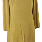 Vintage 60s Justin McCarty Mustard Yellow Split Kirt Long Sleeve Dress Size M Photo 0