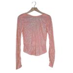 Free People Womens S Unapologetic Sequin Long Sleeve Top in Peach NEW Photo 2