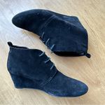 Nine West  Illusion Wedge Ankle Booties, Black Suede Heeled Boots, Size 10M Photo 2