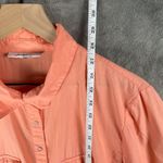 Style & Co  Ombre Button Up Blouse Women’s M Short Sleeve Orange Boho Beachy Light Photo 2
