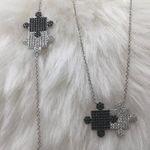 Puzzle Piece Sterling Silver with Black CZ Photo 0