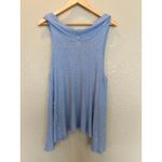 Free People We the  Blue Sleeveless Waffle Knit Thermal Tank Top Large Photo 3