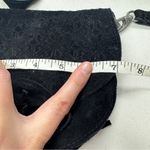 World Market Black Suede Leather Fringe Crossbody Handbag Purse Boho Casual Photo 9