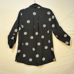 John Mark Black Button-Down Collared Shirt Dress White Polka Dots Size Small Photo 2