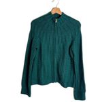 Talbots  ladies cable knit winter green zip up sweater size small cozy cute Photo 2