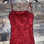 B Darlin Red Sequin Prom Dress Photo 1