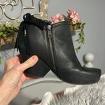 OTBT  Black Leather Ankle Boots Fringe Booties Womens 7.5 Photo 6