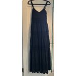 LOVE the Label Anthropologie Black Flocked Lace Crochet Tiered Cotton Maxi Sz XS Photo 2