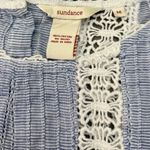 Sundance crochet striped coastal beach blouse Blue Size M Photo 2