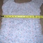 Pink Blue Floral Mini Dress Puff Sleeve Spring Easter Gender Reveal SZ Small Photo 7