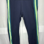 Athleta Crunch Navy and Lime Green 7/8 Leggings Photo 0