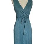 Toad & Co Belted Faux Wrap V Neck Dress Green Size M St Patrick’s Day Sleeveless Photo 1
