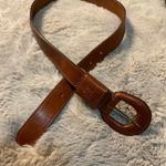 Leather Belt Brown With Rounded Leather Buckle Size Small Womens Photo 0