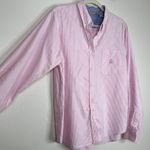 Bugle Boy Vintage Women's Pink & White Striped Button Down Preppy Academia Shirt Photo 6