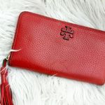 Tory Burch | Women's Taylor Pebbled Leather Zip Around Continental Wallet Red Photo 1