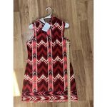 24/7 Red & White Aztec Hooded Dress Size M Size M Photo 6