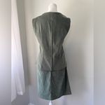 Vintage ‘90s Anna USA Deep Moss Green Sleeveless Blouse + Knee Length Skirt Set Size XL Photo 5
