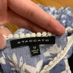 Staccato Floral Print Tank Top Womens Size Medium Sleeveless Casual Blue White Photo 3