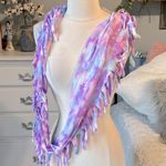 Justice  Infinity Scarf Multicolor Pastel Purple Pink Fringe Photo 3