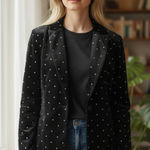 Nanette Lepore NWOT Nanette   Estelle Black Velvet All Over Stud Blazer Photo 0