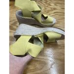 Eileen Fisher Willow Espadrille Wedge Sandals Women's Yellow Leather Hipster Photo 5