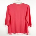 Saint Tropez West Coral Linen Blend Embroidered Tunic Top, Size XL Photo 1