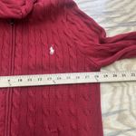 Ralph Lauren Sport Red Cable Knit Zip-Up Hoodie Sweater Womens XL Y2K Preppy Photo 7