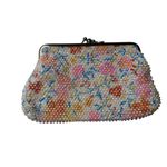 Handmade Vintage White Pink Red Blue Lumured Corde Bead Bag Hand Bag Wallet Coin Purse Photo 5