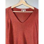 Madewell Flared Sleeve V-Neck Sweater Size M Etruscan Clay Orange Red Preppy Photo 3