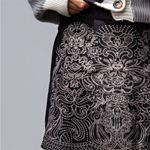 easel  black embroidery‎ detail faux smooth suede scallop hem mini skirt Photo 4