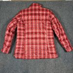 Lands' End  Red Plaid Down Puffer Coat Jacket Women's Small 6/8 Photo 2